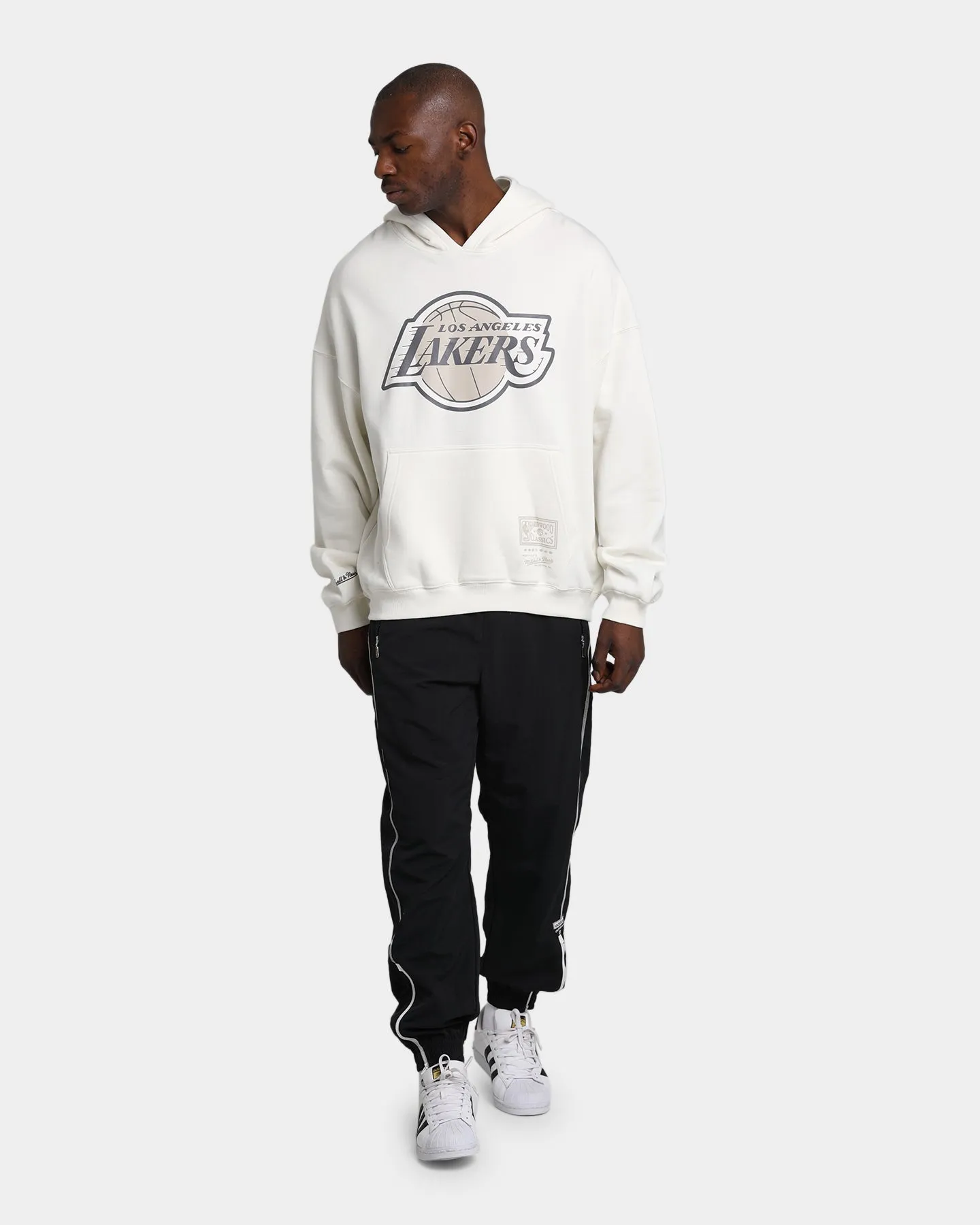 Mitchell & Ness Los Angeles Lakers Bleach Logo Hoodie Unbleached