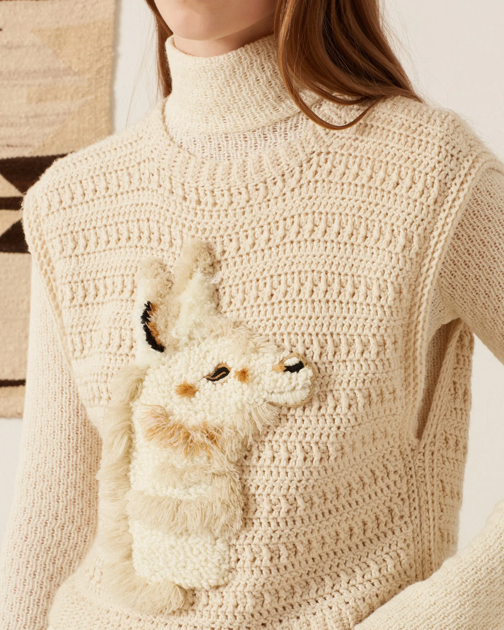 Oona Llama Crochet Top