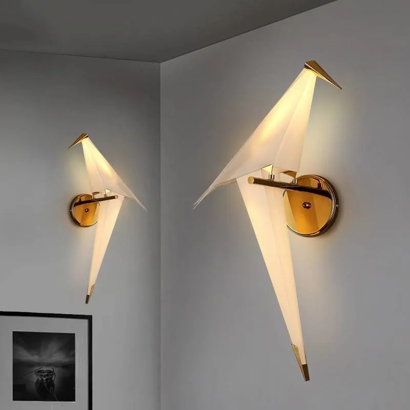 Origami Bird Designed Iron Wall Lamp