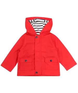 Red Kids Waterproof Raincoat George with Cotton Lining