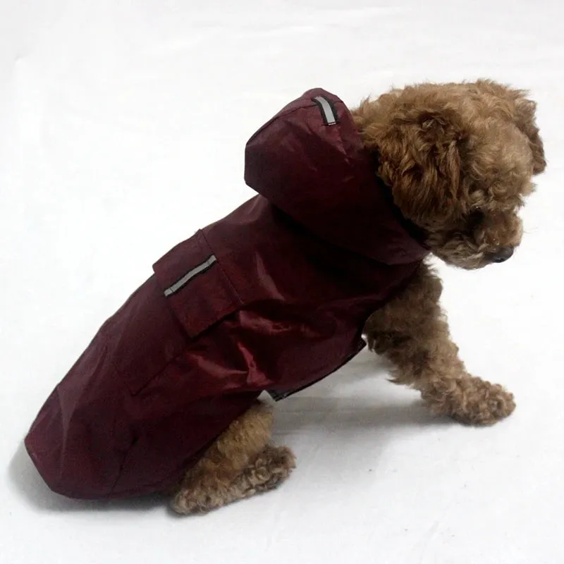 Reflective Waterproof Dog Raincoat with Hood for All Sizes