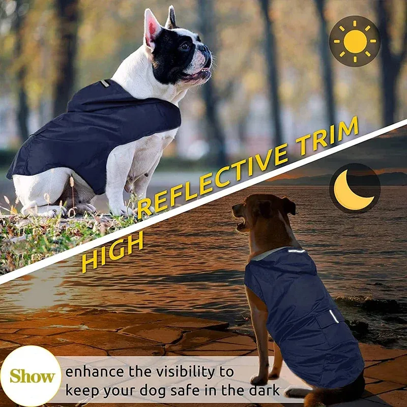 Reflective Waterproof Dog Raincoat with Hood for All Sizes