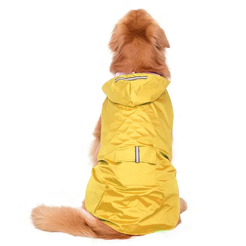 Reflective Waterproof Dog Raincoat with Hood for All Sizes