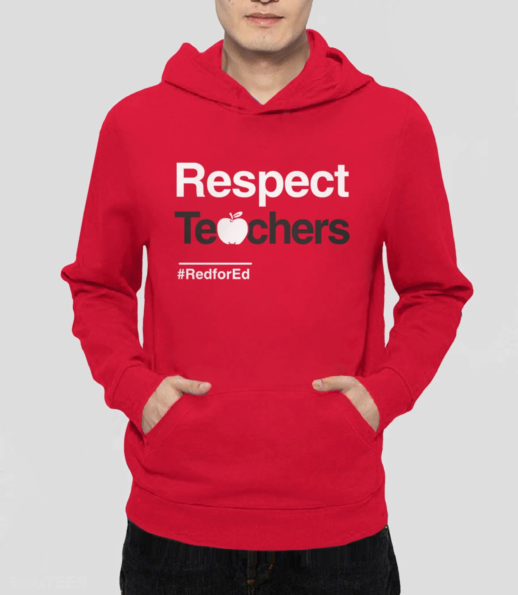 Respect Teachers Sweatshirt or Hoodie | Red for Ed Sweater for Men or Women