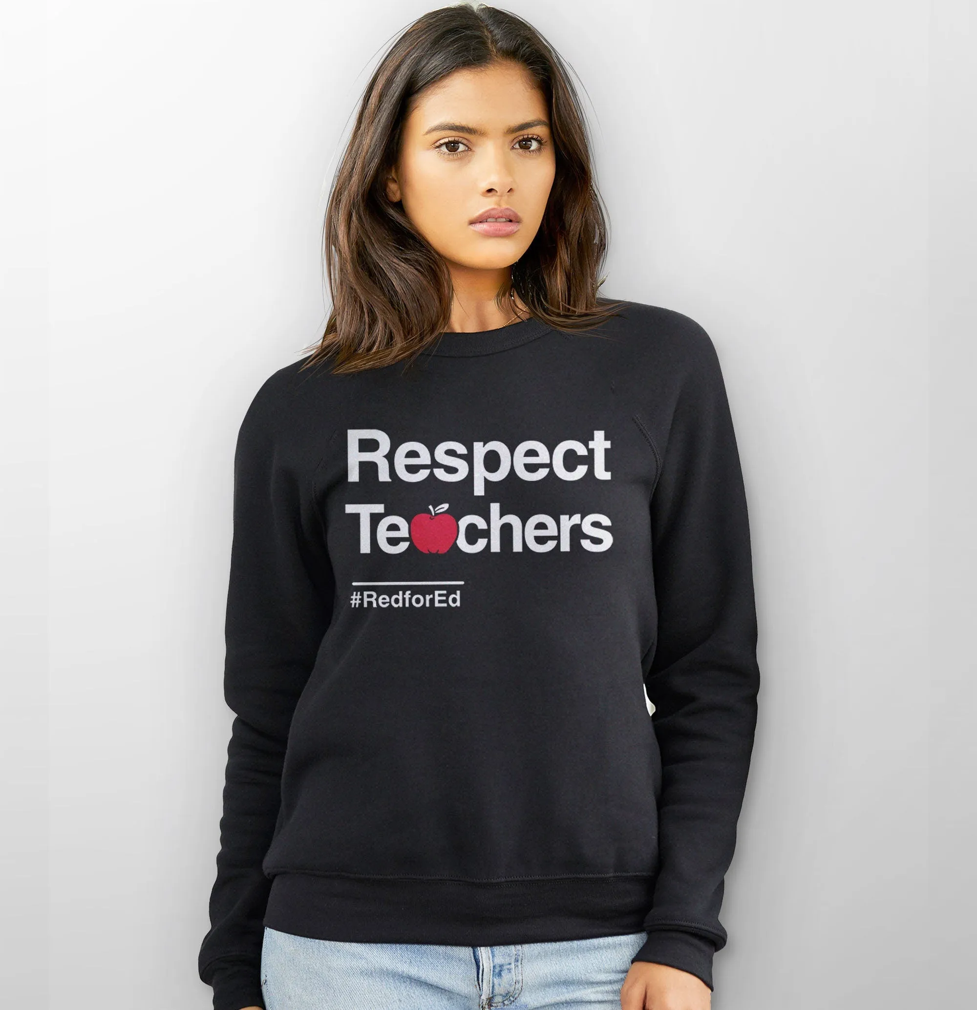 Respect Teachers Sweatshirt or Hoodie | Red for Ed Sweater for Men or Women