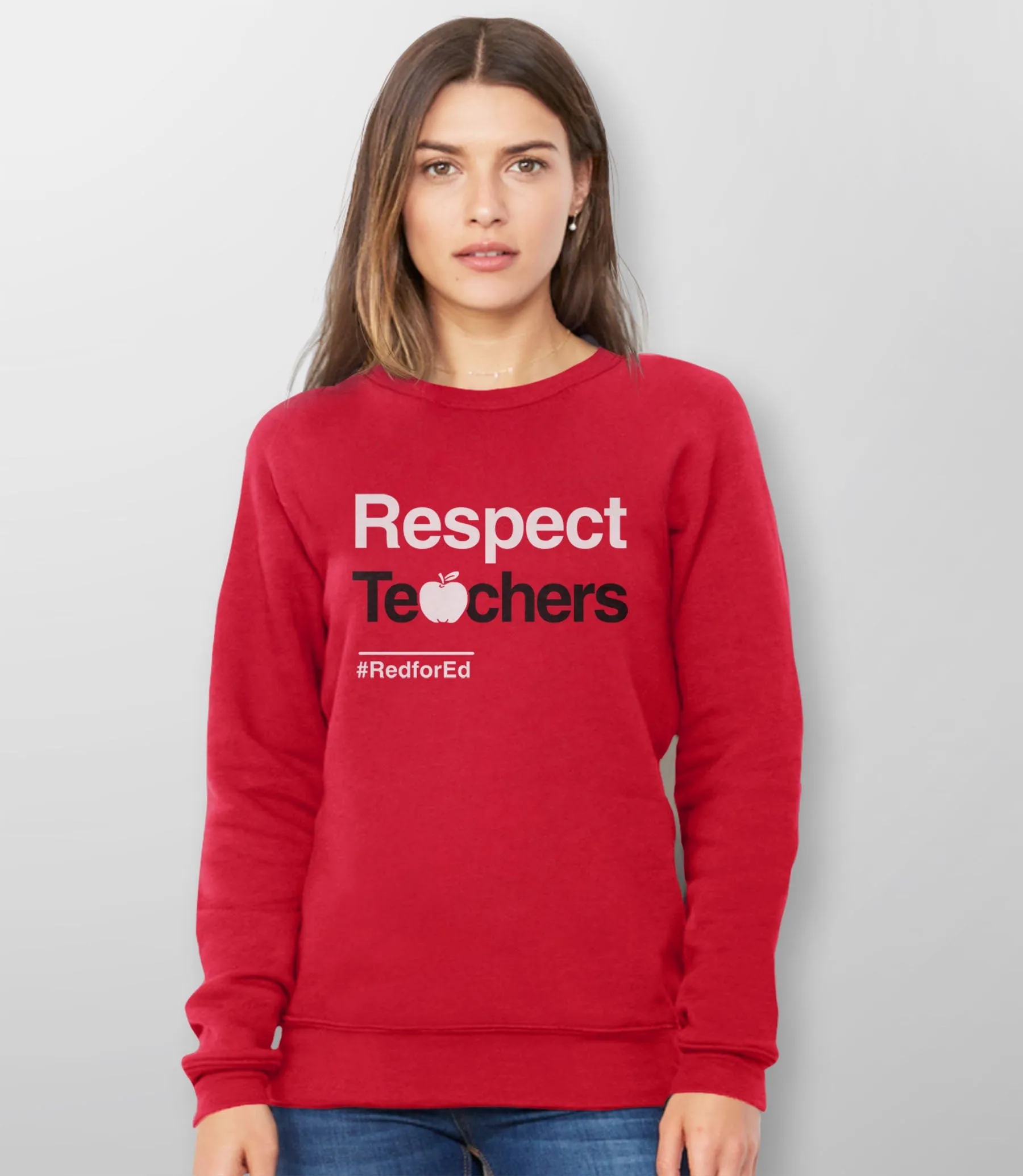 Respect Teachers Sweatshirt or Hoodie | Red for Ed Sweater for Men or Women