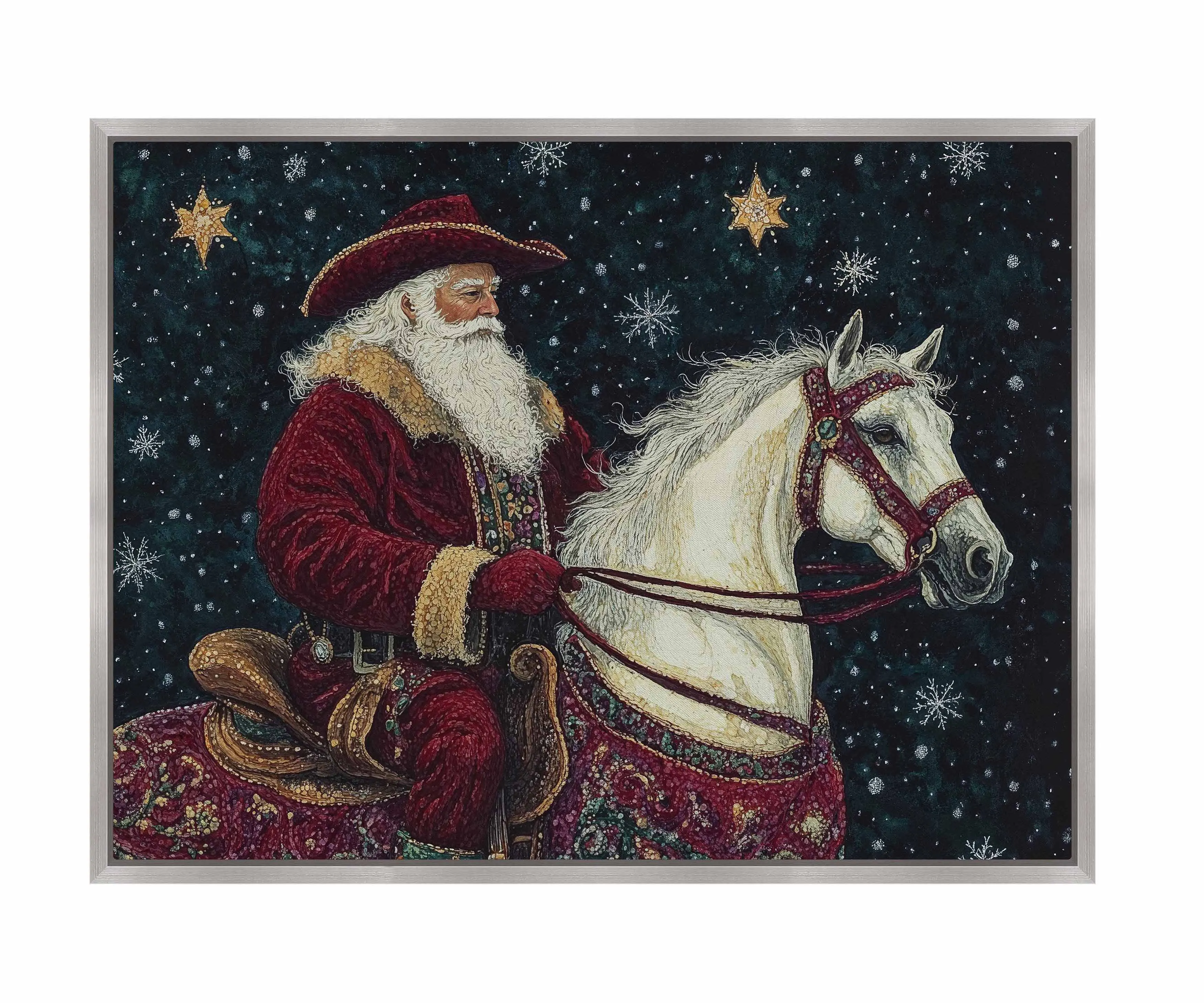 Saddle Up, St. Nick - Gallery Wrapped Canvas