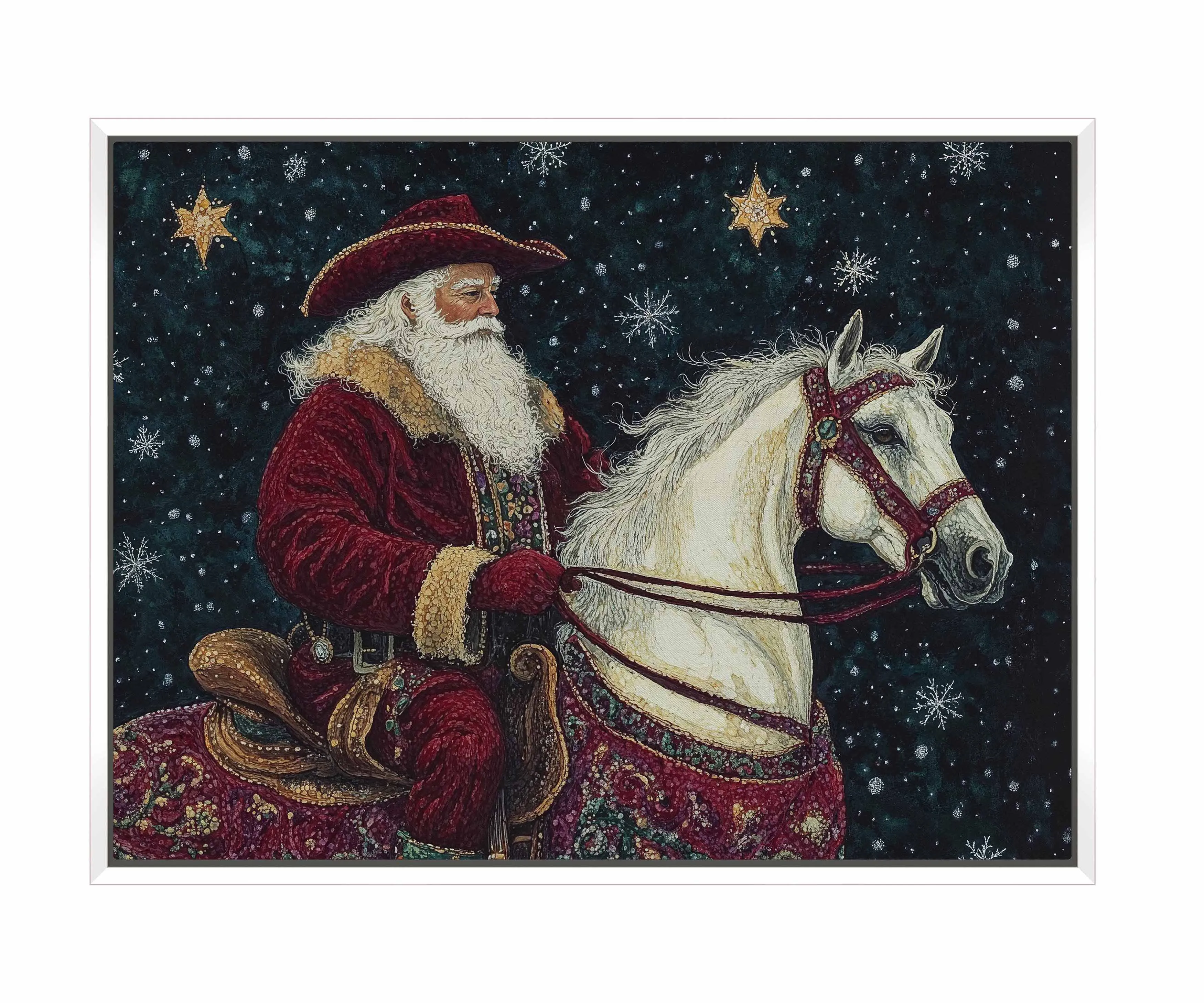 Saddle Up, St. Nick - Gallery Wrapped Canvas