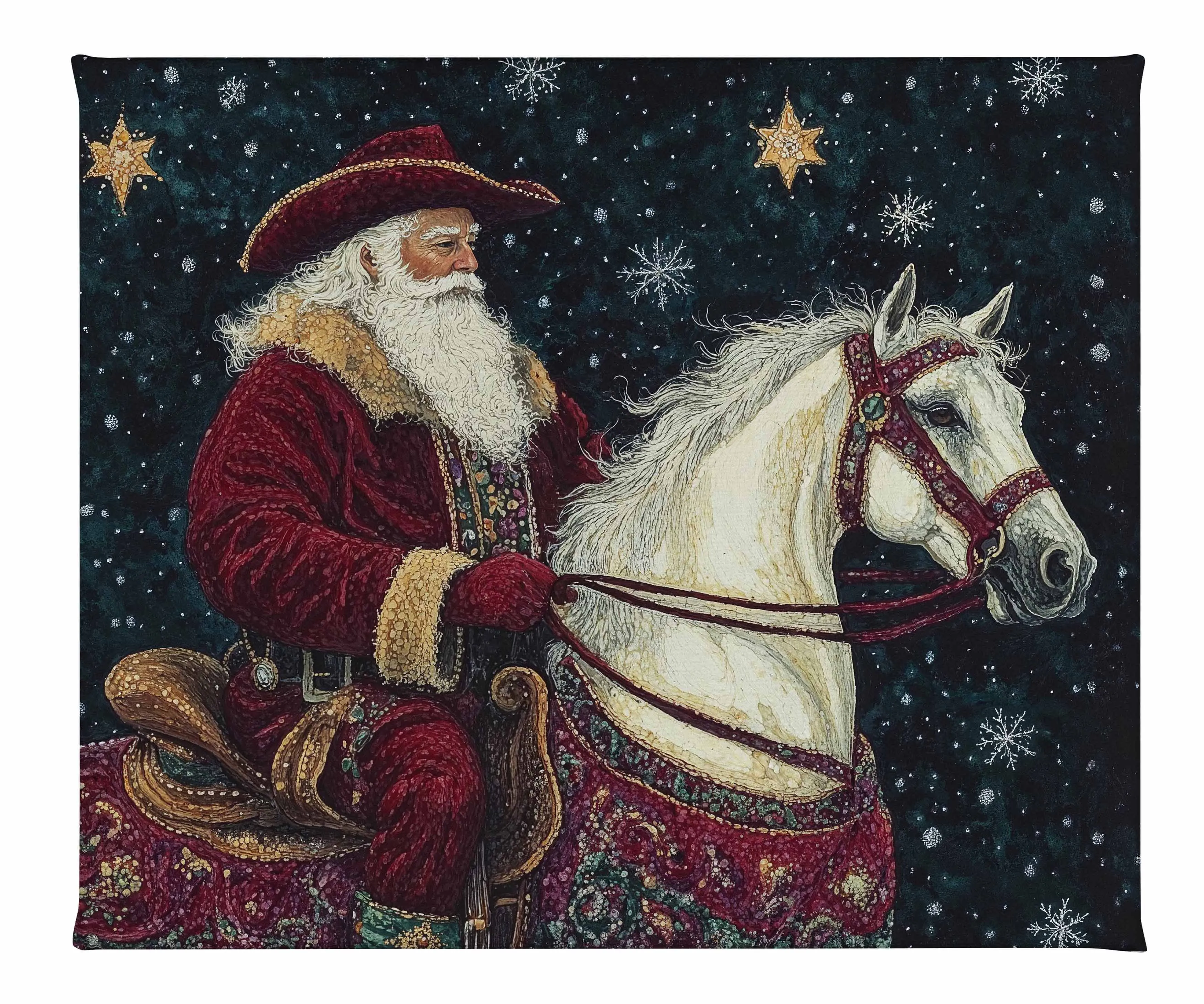 Saddle Up, St. Nick - Gallery Wrapped Canvas