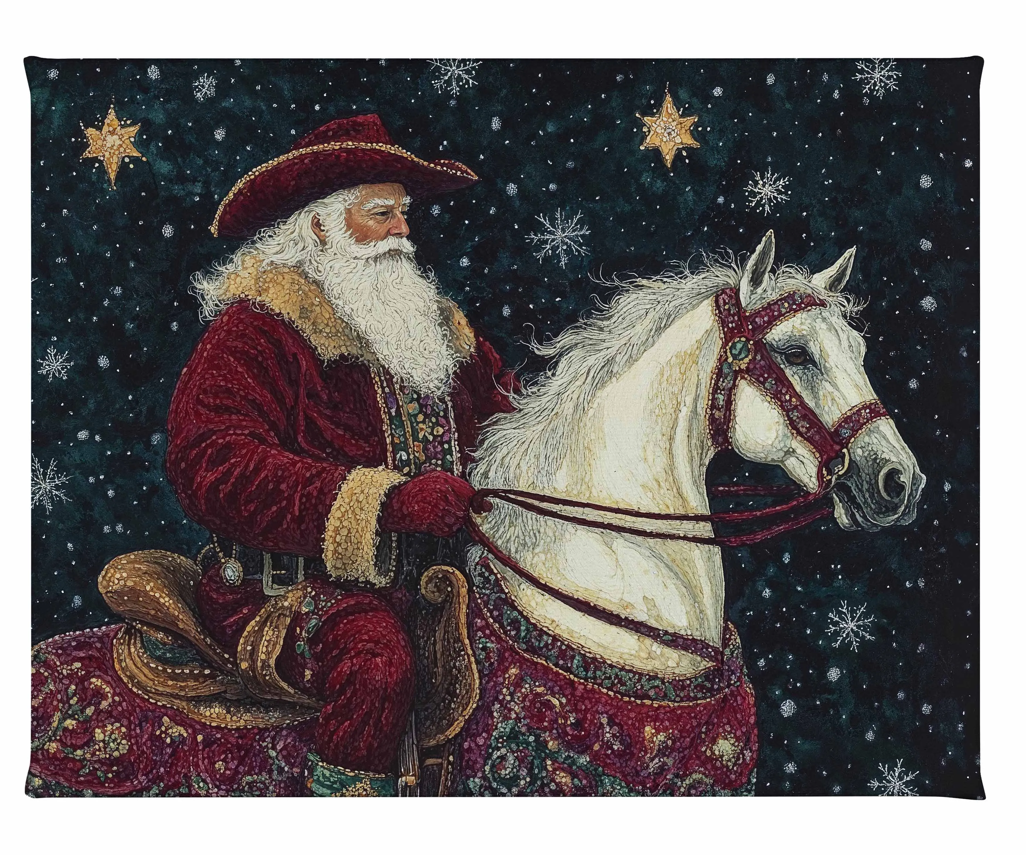 Saddle Up, St. Nick - Gallery Wrapped Canvas