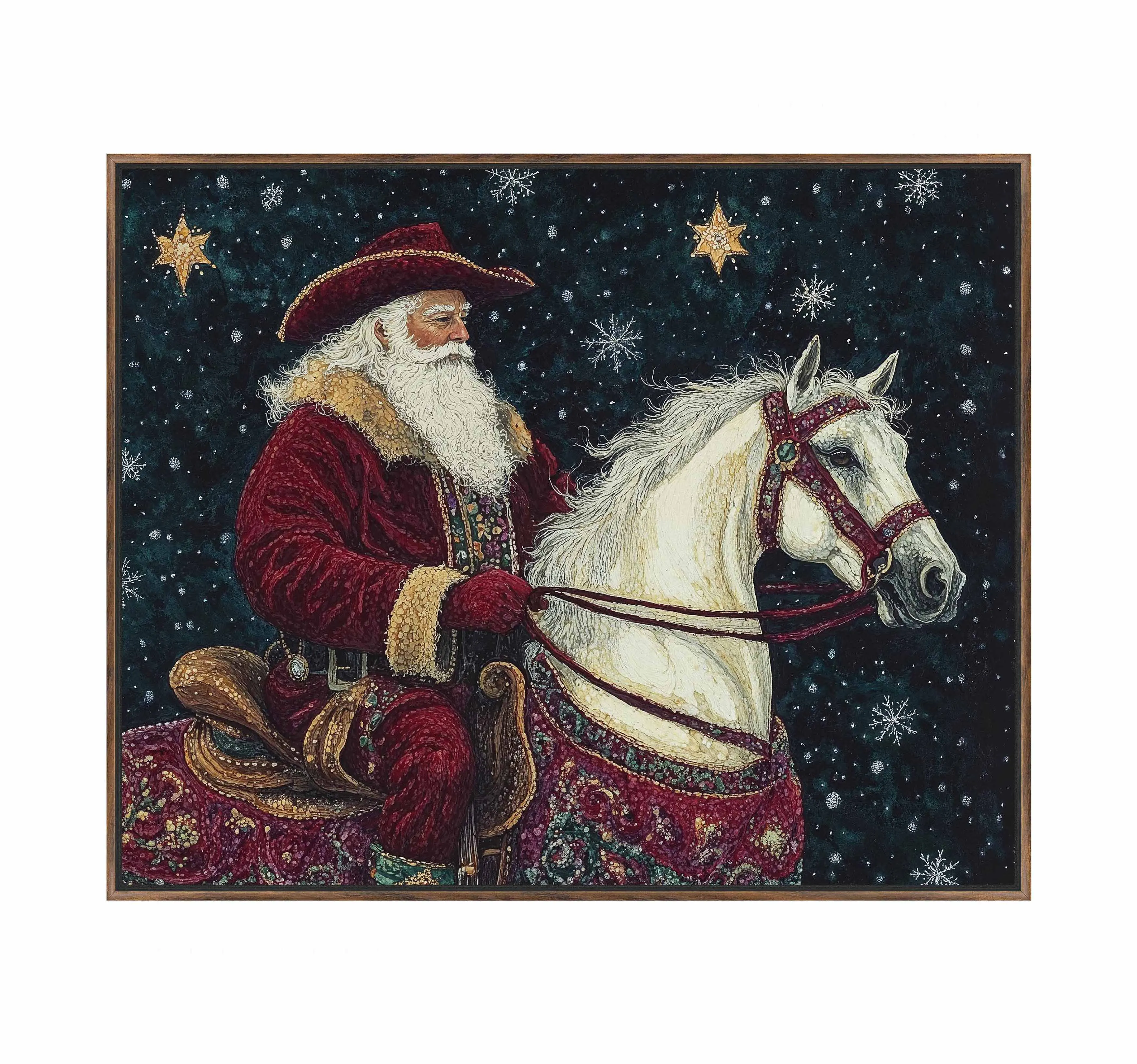 Saddle Up, St. Nick - Gallery Wrapped Canvas