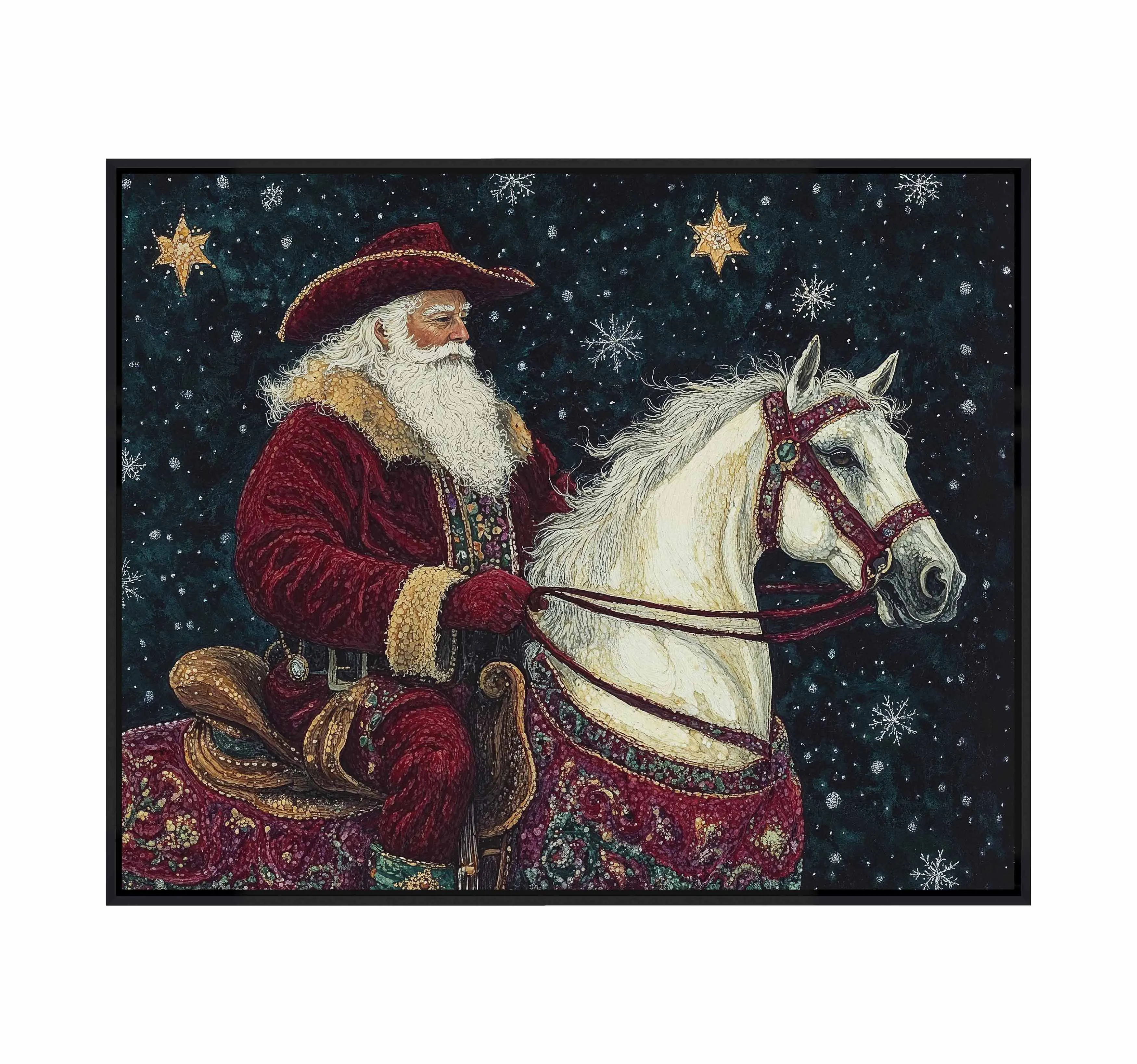 Saddle Up, St. Nick - Gallery Wrapped Canvas