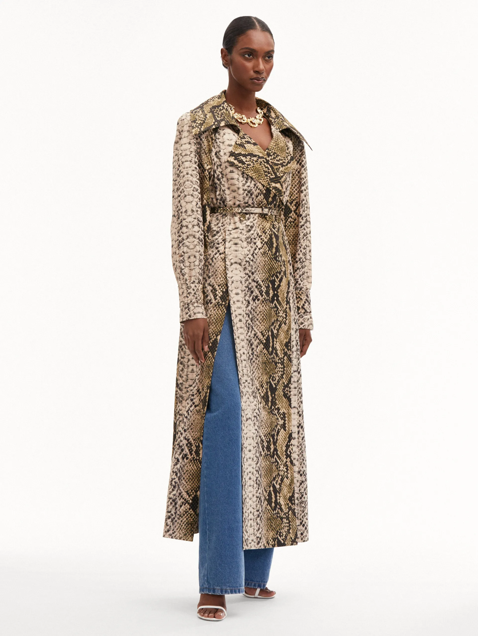 Snake Cotton Trench Coat