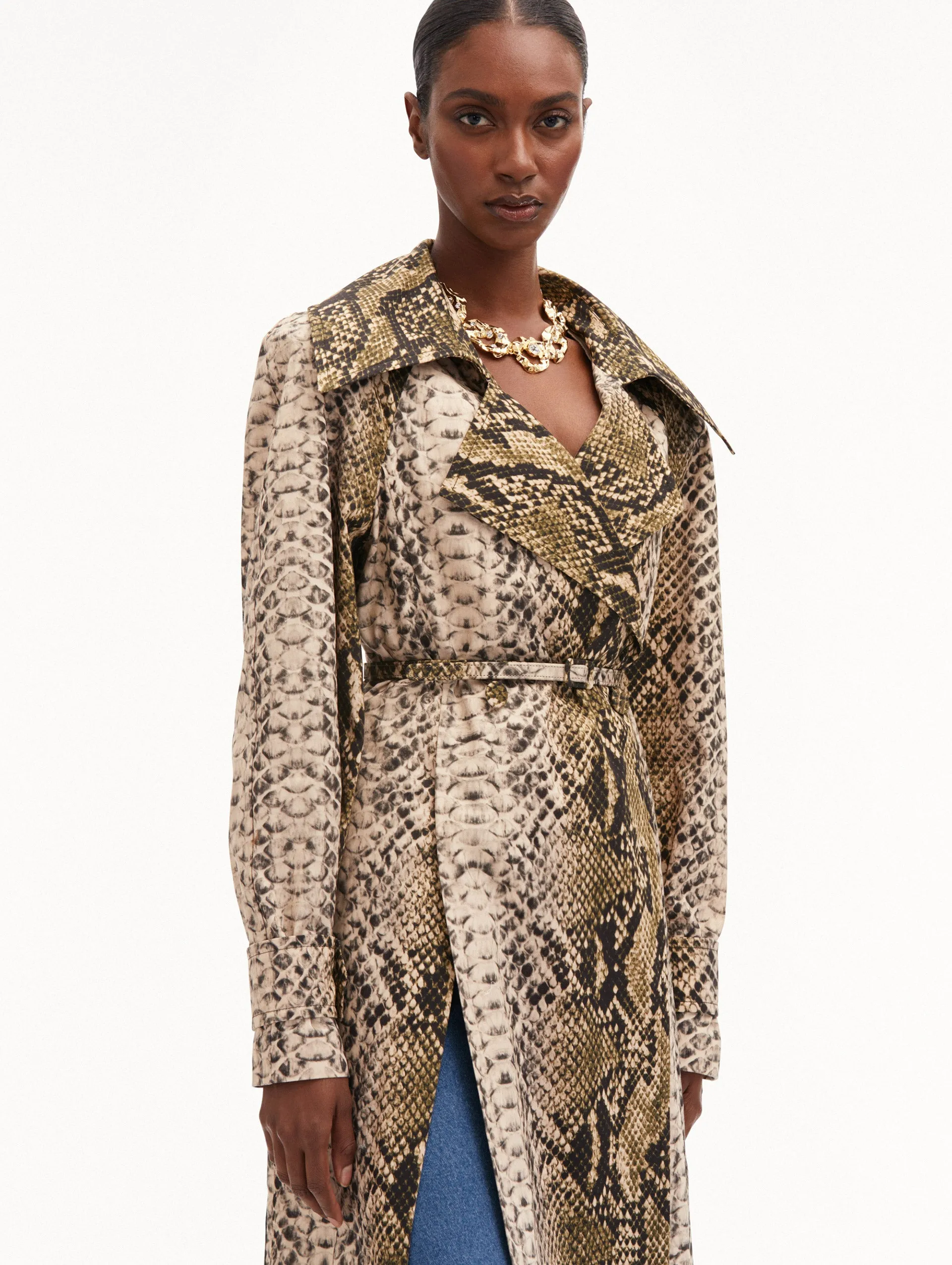 Snake Cotton Trench Coat