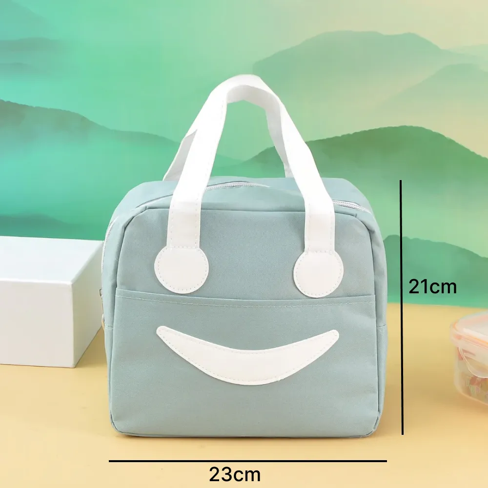 Stylish and elegant smiley lunch bag .