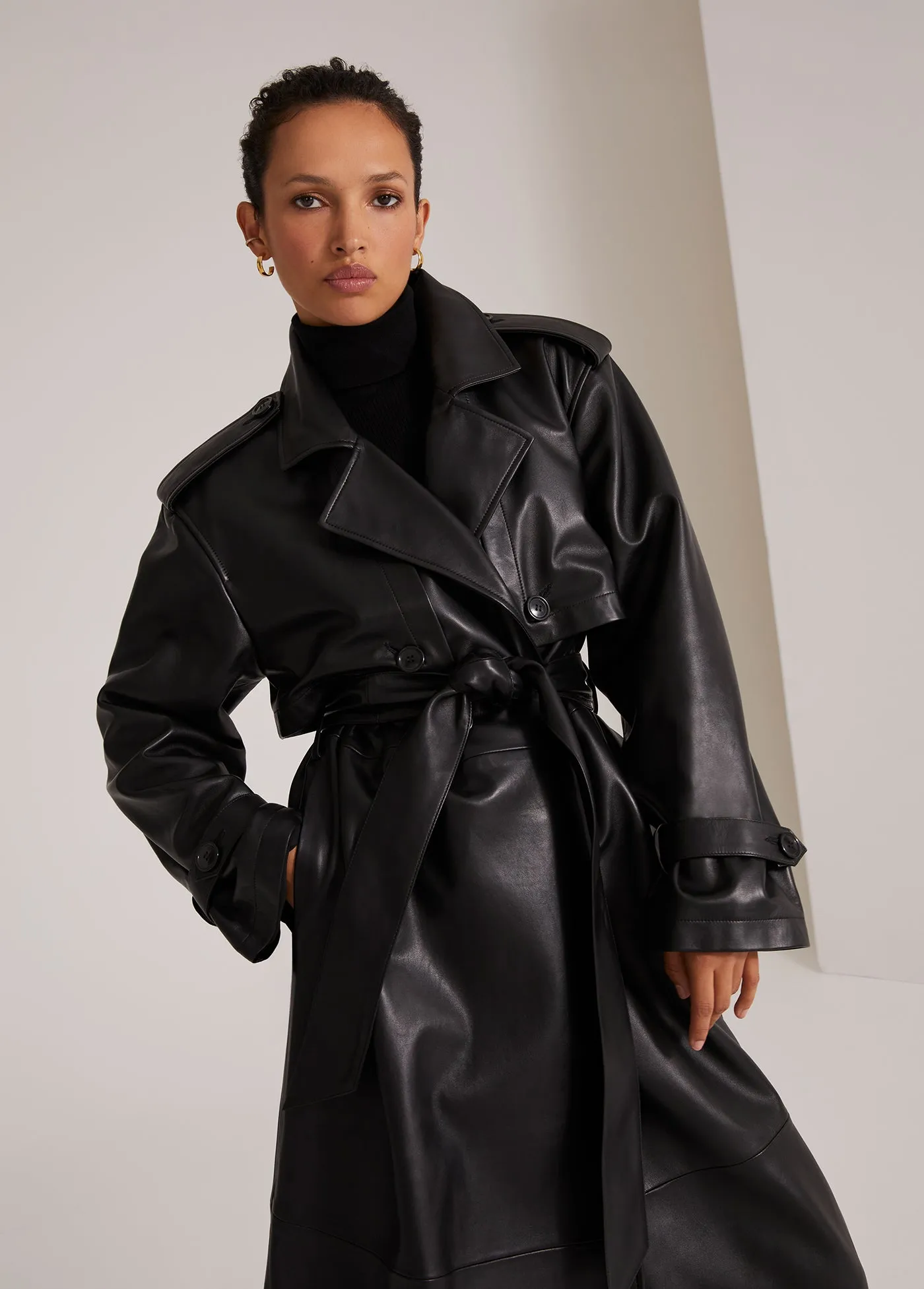 THE CHARLES LEATHER TRENCH