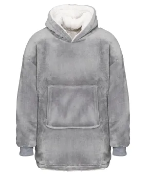 The Kids Ribbon oversized cosy reversible sherpa hoodie | Grey