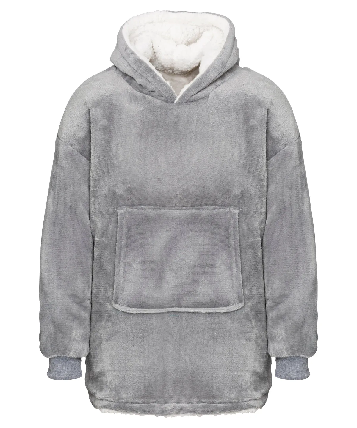 The Kids Ribbon oversized cosy reversible sherpa hoodie | Grey