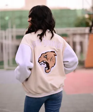 The Wild Beige Letterman Jacket | Varsity Jacket | Women | Weave Wardrobe