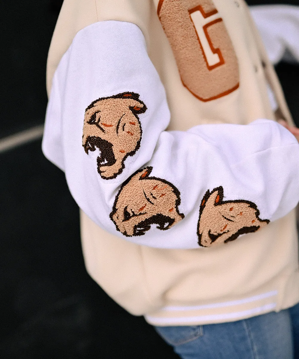 The Wild Beige Letterman Jacket | Varsity Jacket | Women | Weave Wardrobe