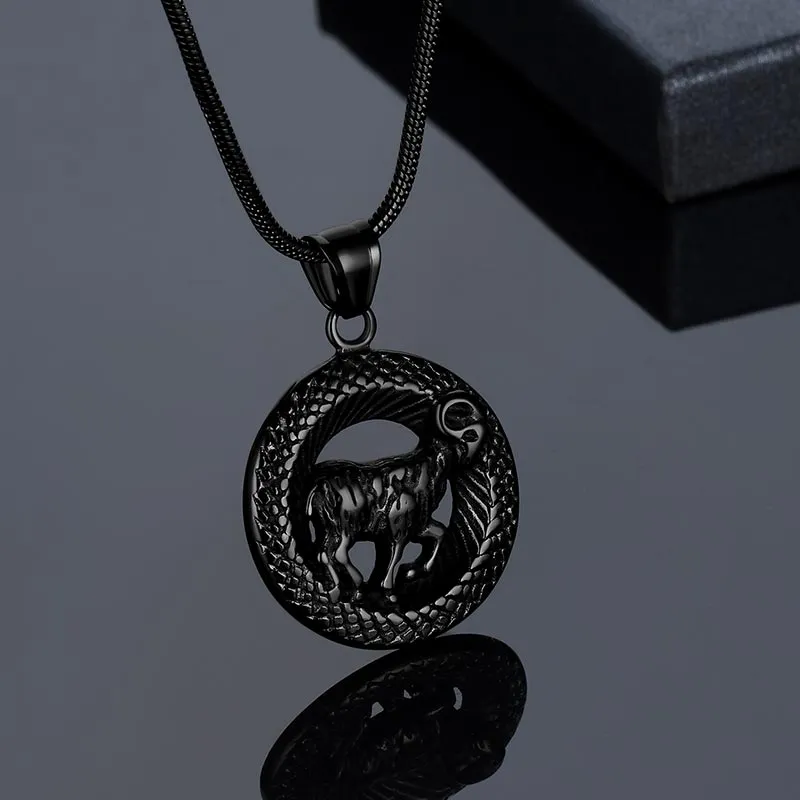 Tokyo Mart Men Zodiac Aries Necklace Pendant Star Sign Constellation Jewelry Women Boys Girls Birthday Gift