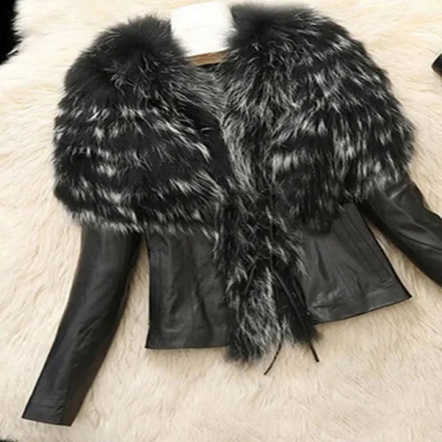 Trendy Faux Fur Slim Fit Coat