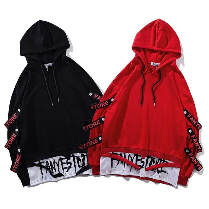 Two-Piece Hooded Sweater with Ribbon Belt – Unisex Youth Fashion