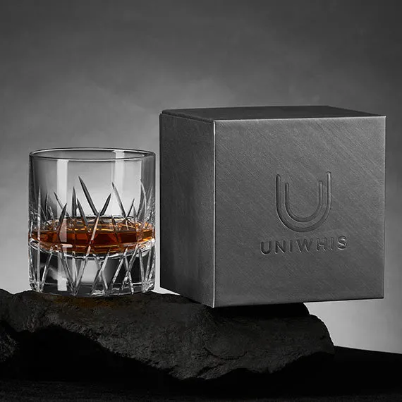 UniWhis Handmade Premium Whisky Glass Set, Handcrafted Whisky Glass with Wide Mouth, Thick Base, and Aroma-Enhancing Design