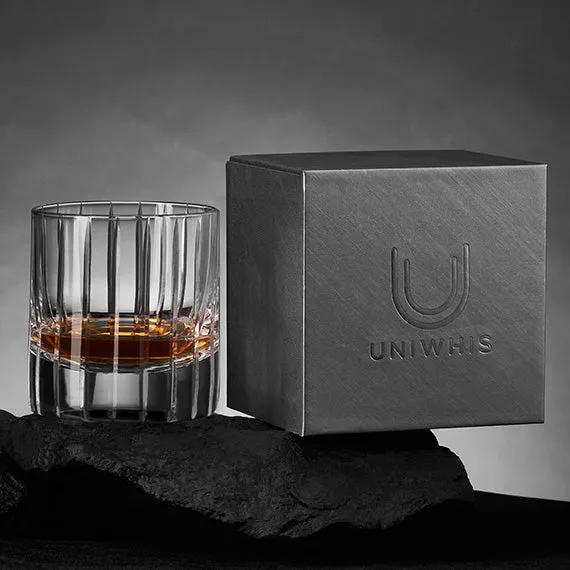 UniWhis Handmade Premium Whisky Glass Set, Handcrafted Whisky Glass with Wide Mouth, Thick Base, and Aroma-Enhancing Design