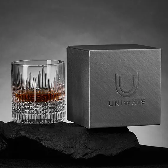 UniWhis Handmade Premium Whisky Glass Set, Handcrafted Whisky Glass with Wide Mouth, Thick Base, and Aroma-Enhancing Design