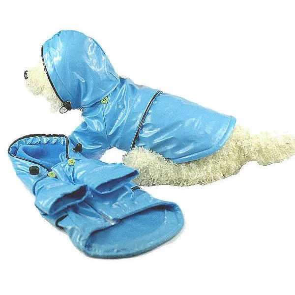 Waterproof pet raincoat with adjustable hood