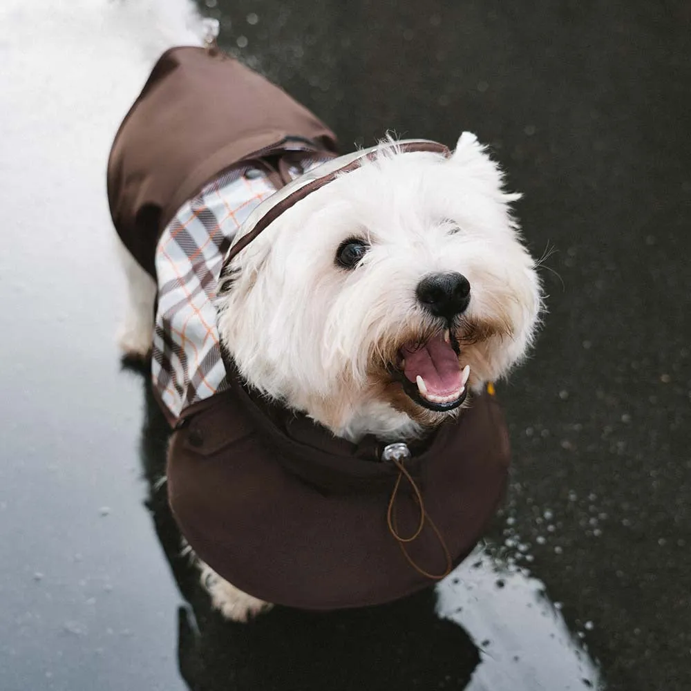 Waterproof Vintage Plaid Adjustable Dog Raincoat - All-Weather Protection