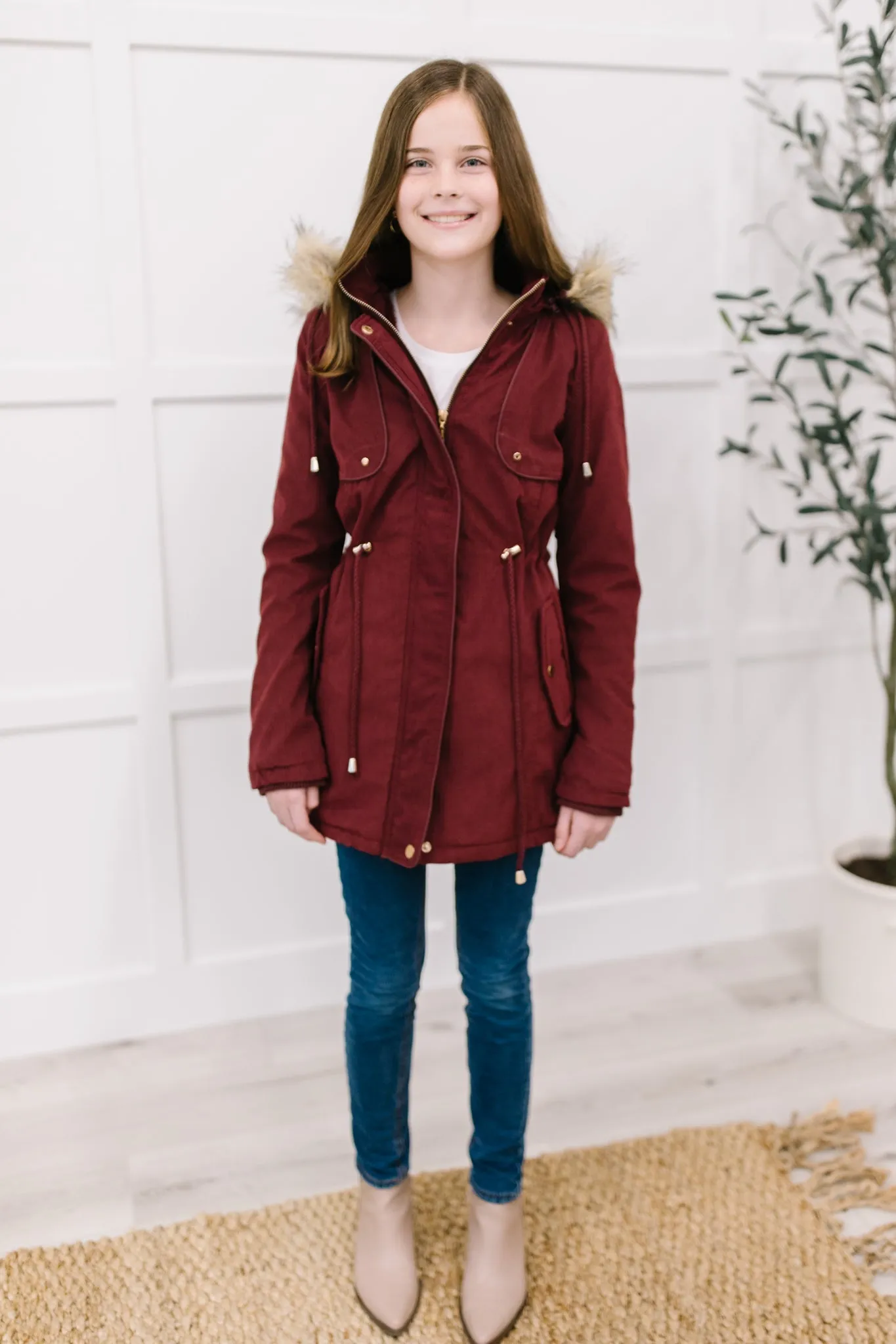 Winter Warm Coat in Wine