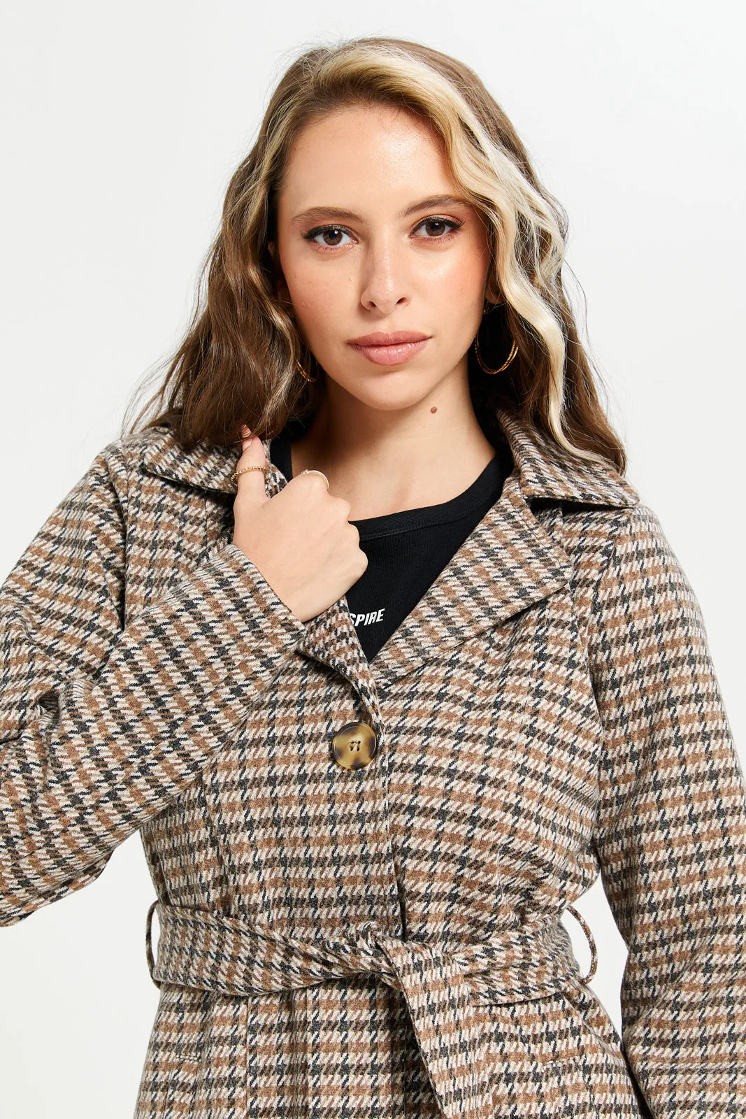 Women Multicolour Checkered Coat