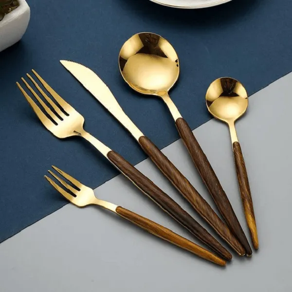 Wood Handle Cutlery Set