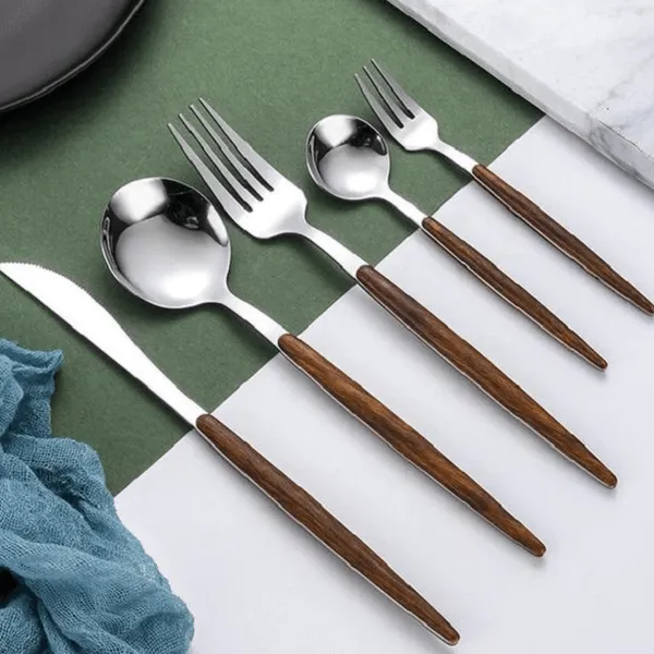 Wood Handle Cutlery Set