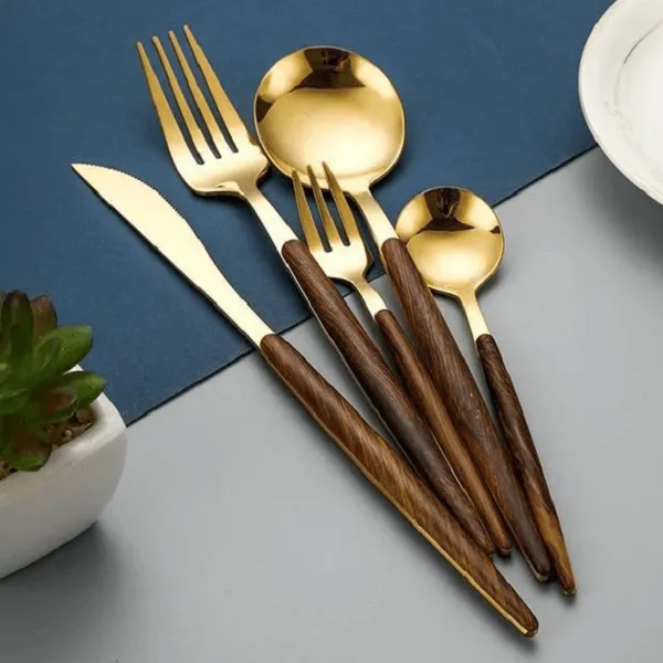 Wood Handle Cutlery Set