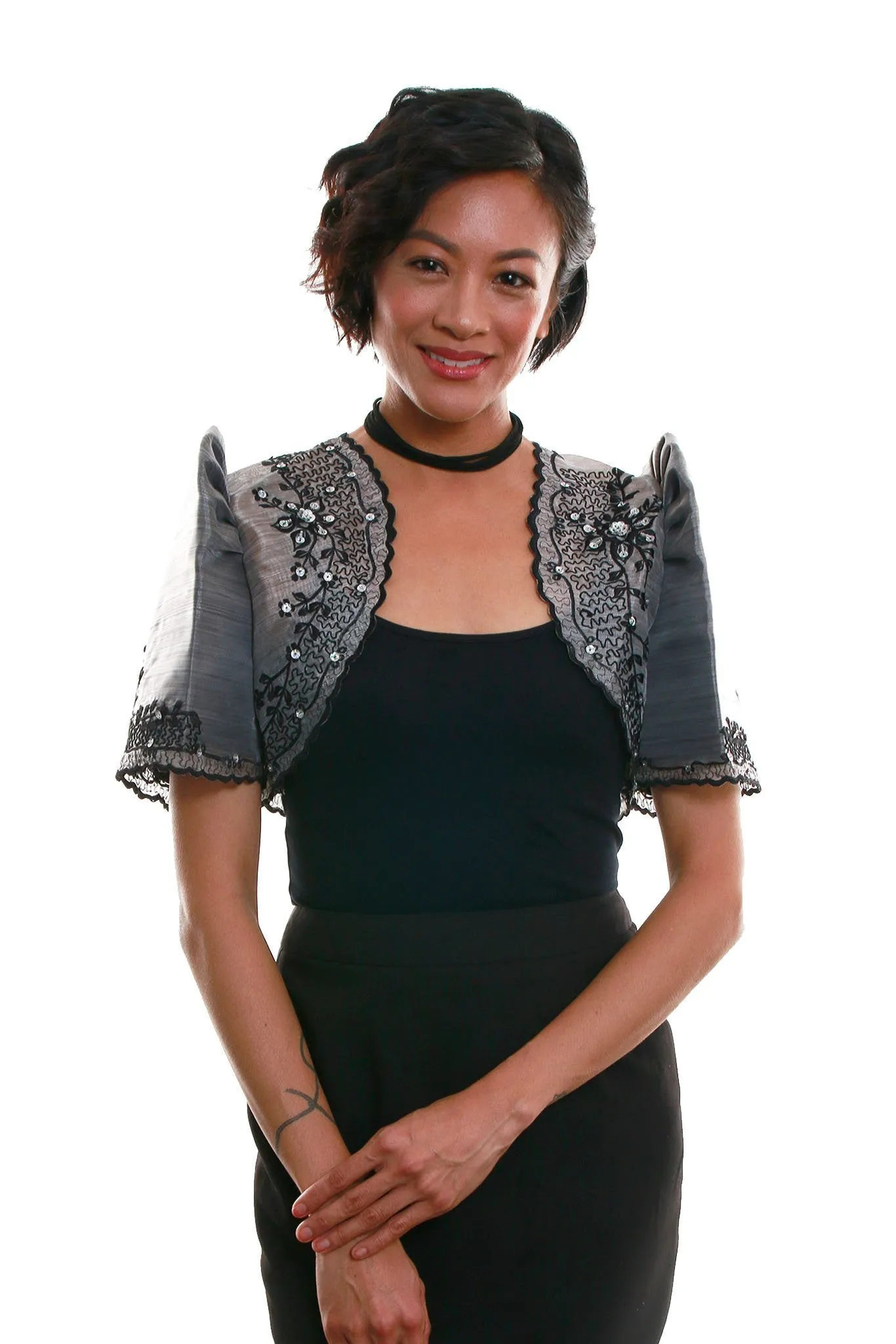 WR11 - Mestiza Bolero Dark Gray - Filipiniana