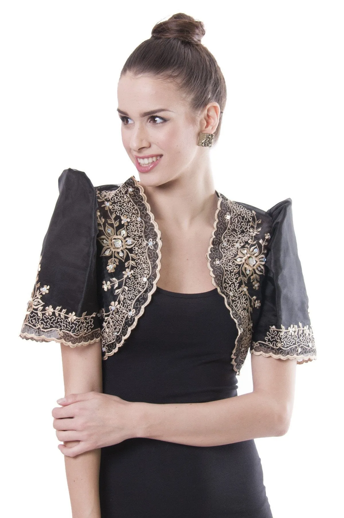 WR12 - Mestiza Bolero Black - Filipiniana