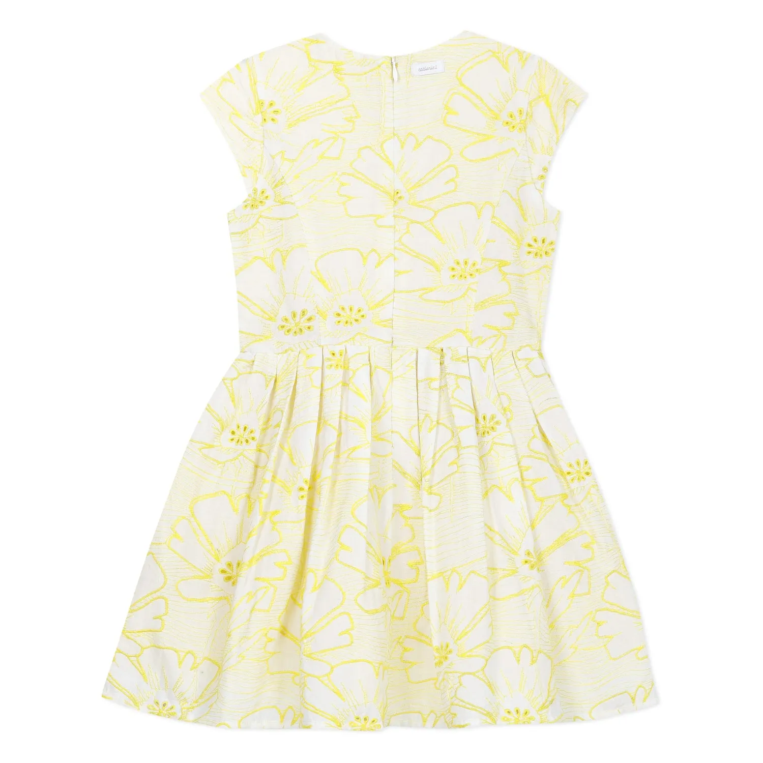 Yellow floral embroidered dress