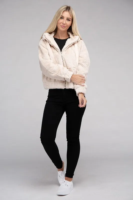 Youth Fluffy Zip-Up Teddy Hoodie